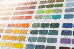 decorative quartz color swatches for epoxy floor repair in Kansas City