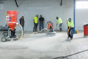 ECS getting a floor down to the substrate before applying heavy duty epoxy floor coating in kansas city
